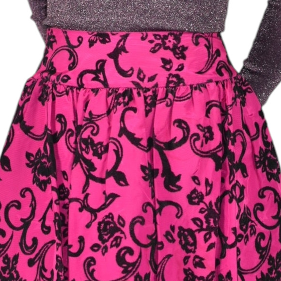 Vintage Scott McClintock Damask Skirt Purple Magenta Taffeta Crinoline Maxi 4 - Picture 4 of 16